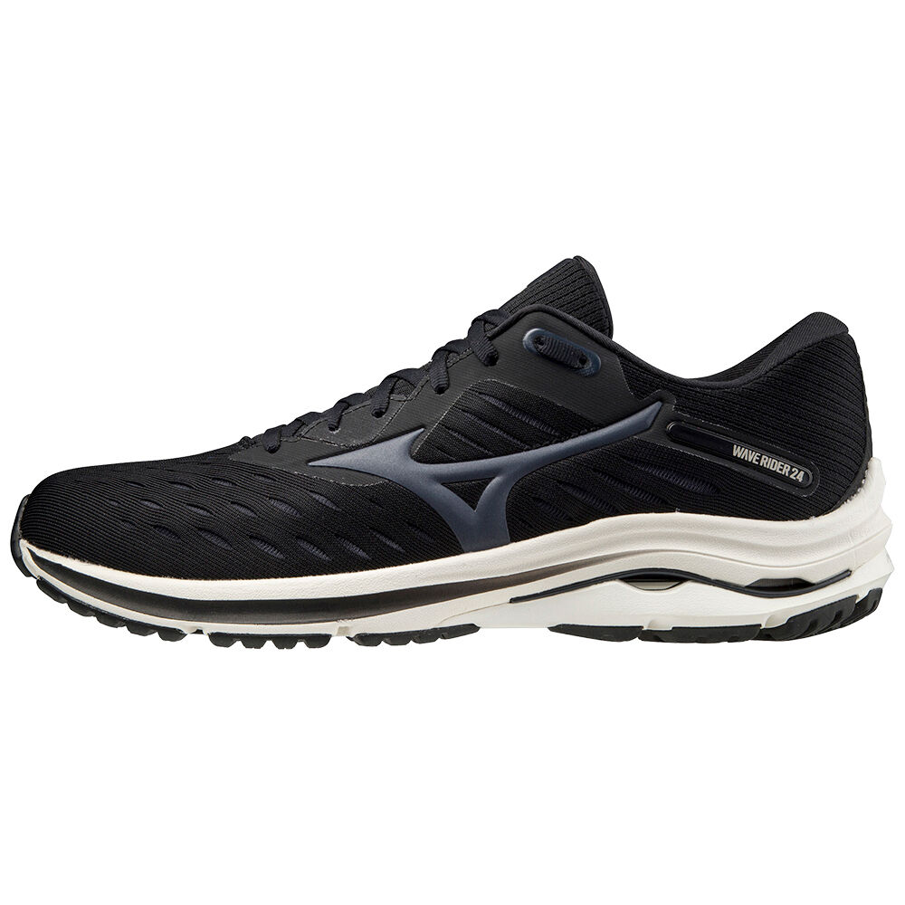 Mizuno Men's Wave Rider 24 Running Shoes Black/Navy/white (J1GC200347-VGL)